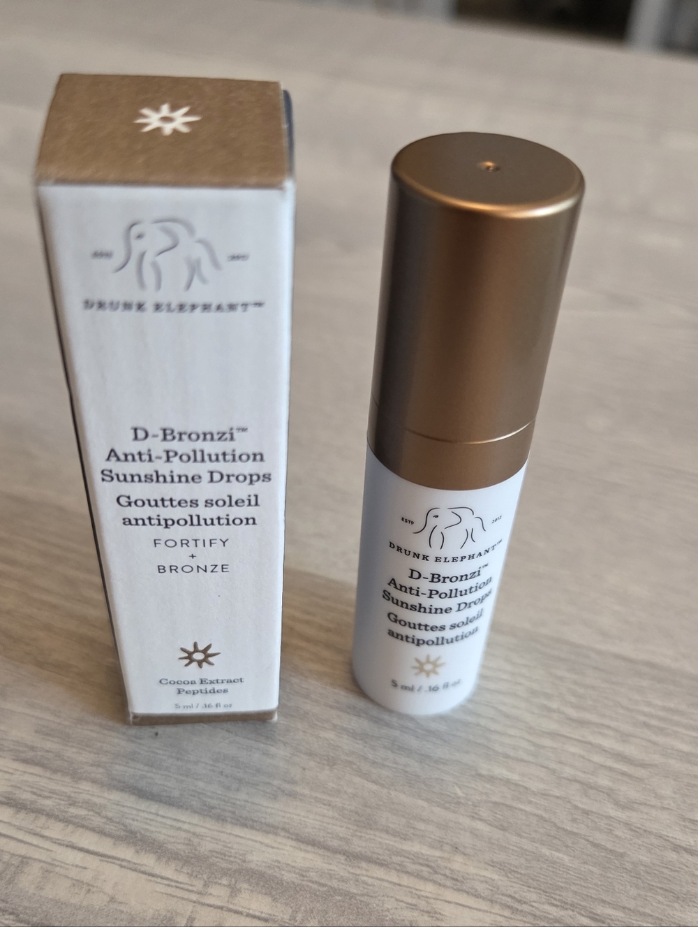 Drunk Elephant D-Bronzi Anti-Pollution Sunshine Drops — Cocoa Extract Peptides